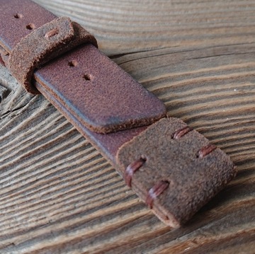 Pasek do zegarka skóra vintage handmade 20 mm