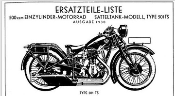 NSU 501TS Ersatzteile - Liste 1930