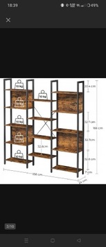 Regał 158,1 cm x 166 cm x 24 cm NOWY