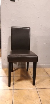 krzesło ekoskóra brąz czarny