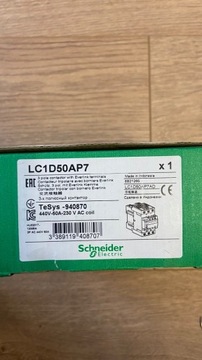 LC1D50AP7 stycznik mocy TESYS D 50A 3P 1NO 1NC schneider