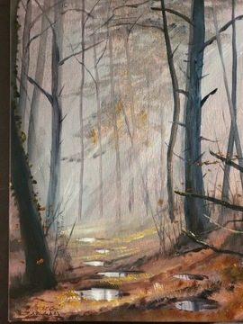,,Szepty lasu,,obraz olejny Artur Sudak 50x70cm 