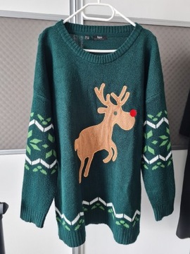 Zimowy sweter z reniferem r. 44/46 bonprix