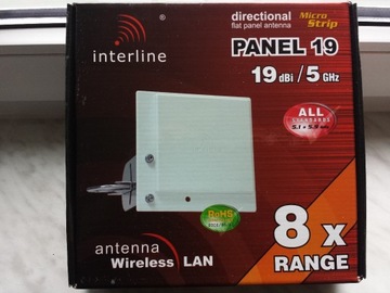 Antena kierunkowa WiFi 5GHz Interline Panel 19 dBi