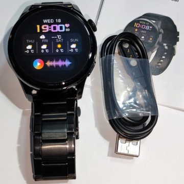Smartwatch I29 czarny. Metalowa koperta, bransolet
