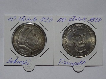 10zł.1933 Traugutt,Sobieski odwrotka monety kolekcjonerskie