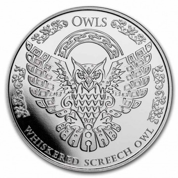 Whiskered Screech Owl 1 oz 1 uncja srebra 2022