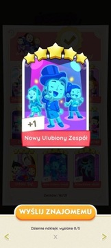 Naklejka monopoly go "nowy ulubiony zespół" set16