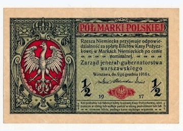 Banknot 1/2 mkp 1916r serii A
