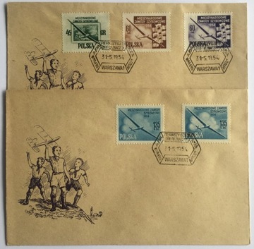 FDC 1954 - Fi 712-714 Zawody Szybowcowe