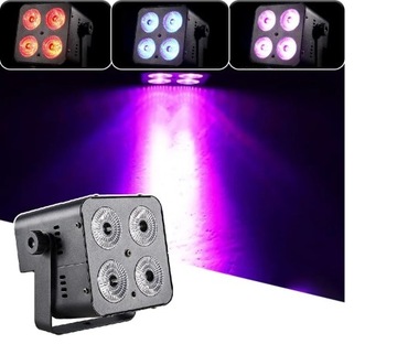 Reflektor PAR LED 4x15W RGBW Strobo DMX Kratownic