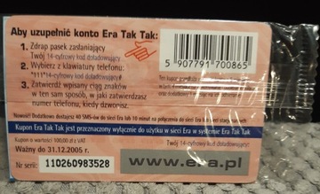 Karta kolekcjonerska PRE-PAID EraTakTak NOWA FOLIA