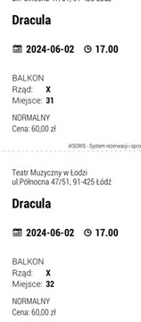 2 bilety Dracula Teatr Muzyczny Łódź