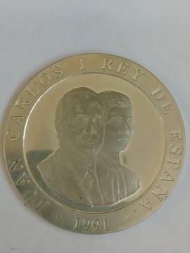 Hiszpania 2000 peset 1991  Igrzyska  SREBRO 925 