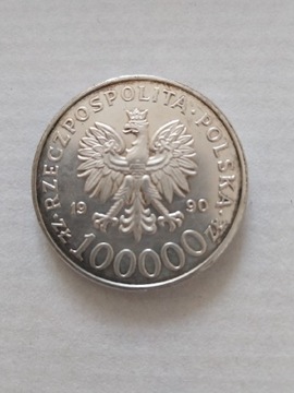 100000 zł  Solidarność  1990 