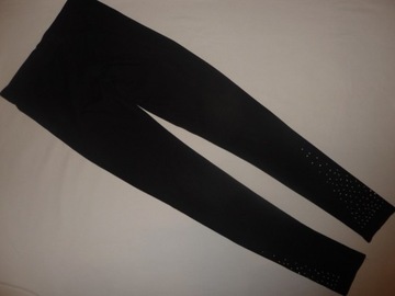 H&M F&F czarne legginsy z ćwiekami rozmiar 158