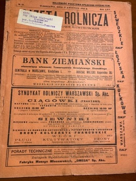 Gazeta Rolnicza  No 16.   1926 r
