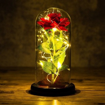 Róża Wieczna w Szkle Prezent LED