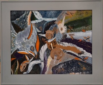 Obraz ręcznie malowany abstrakcja "Dziwadło"