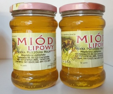 Miód Lipowy  410g sezon 2023r