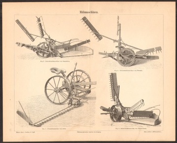 KOSIARKI litografia z 1888 roku ORYGINAŁ