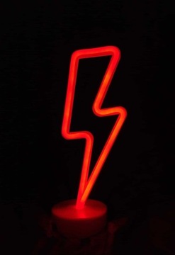 Błyskawica PIORUN Led neon na baterię lub usb