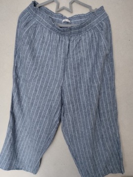 Szerokie spodnie ala jeans w paski kieszenie l/xl