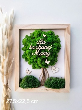 Prezent  DZIEŃ MAMY Ramka  z drzewkiem z chrobotka