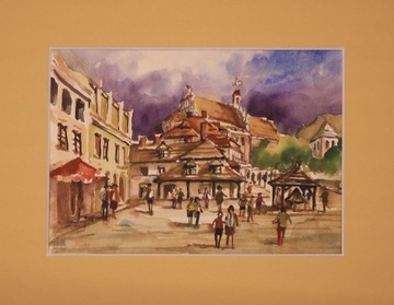 Kazimierz Dolny nad Wisłą AKWARELA 24x30 cm