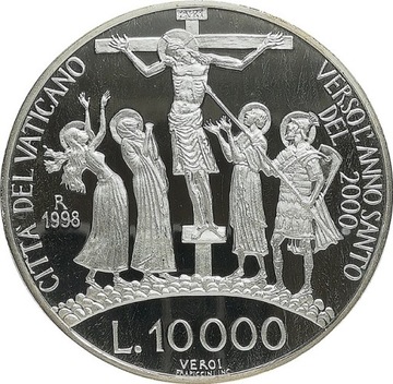 Watykan 10 000 lire 1998, proof Ag KM#291