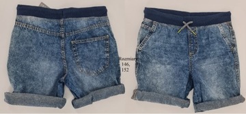 Krótkie spodenki jeansowe r. 146, 152