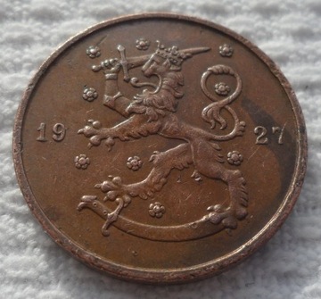 Finlandia Suomi 10 penni pennia 1927 Miedź KM# 24