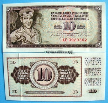 10 DINARA JUGOSŁAWIA 1968 UNC