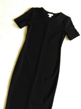 Sukienka klasyczna mała czarna ołówkowa H&M XS
