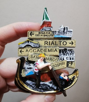 Zagraniczny magnes na lodówkę 3D Włochy gondola