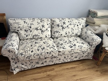 IKEA kanapa rozkładana łóżko rozkładane biało niebieska stan idealny