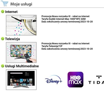 Cesja umowy Netia, Internet + TV 1000mb/s