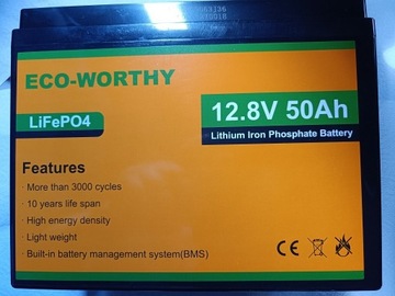 LiFePO4 12 V 50 Ah Eco-Worthy Nowy