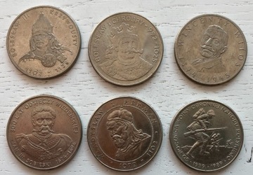 Polska, PRL, zestaw 6 monet. St. 3+/2+.
