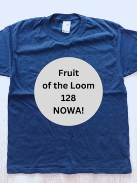 T-shirt koszulka granatowa Fruit of the Loom 128 nowa