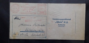 Stary dokument ubezpieczenia z Katowic z 1941 roku