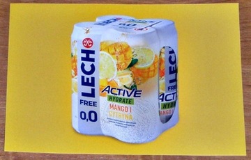 LECH ACTIVE Mango Cytryna puszkowe DUŻA NAKLEJKA