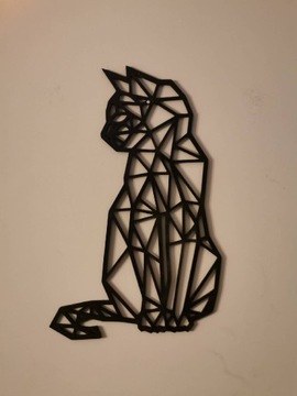 Kot geometryczny na ścianę czarny