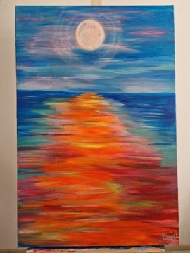 Obraz olejny " Zachód słońca " 