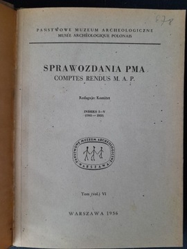 Sprawozdania PMA, indeks I-V