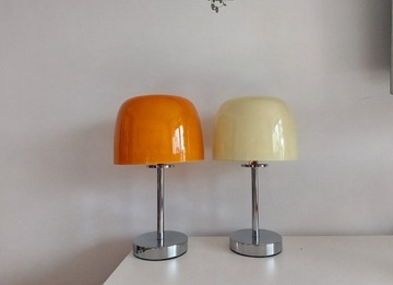 Zestaw dwie nowe szklane lampy Led grzyb retro