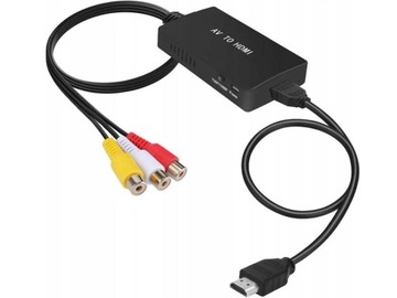 Konwerter RCA DO HDMI Adapter AV CINCH CVBS 1080