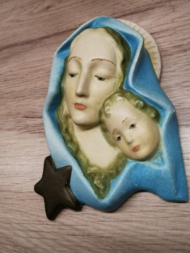  plakietka naścienna Maryja Madonna Jezus  keramos