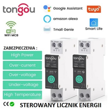 LICZNIK ENERGII WIFI DIN 63A TUYA SmartLife 