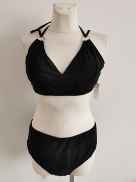 Czarny dwuczęściowy strój kąpielowy bikini xxl